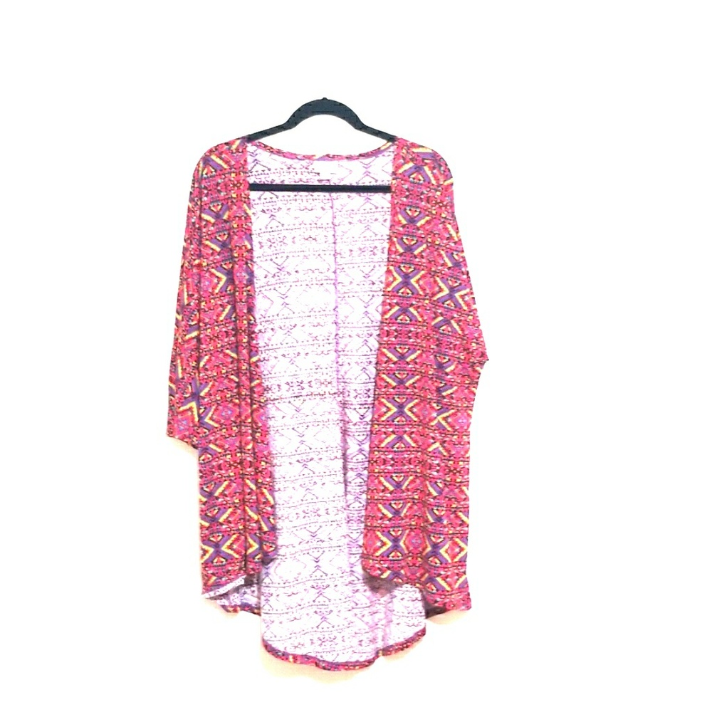 LulaRoe Multicolored Geometric Shrug Coverup